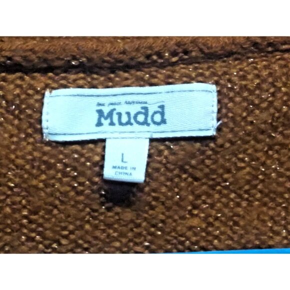 VTG Mudd Cardigan Sweater Open Front Rust color Sz L womens back embroidery cozy - Picture 7 of 9